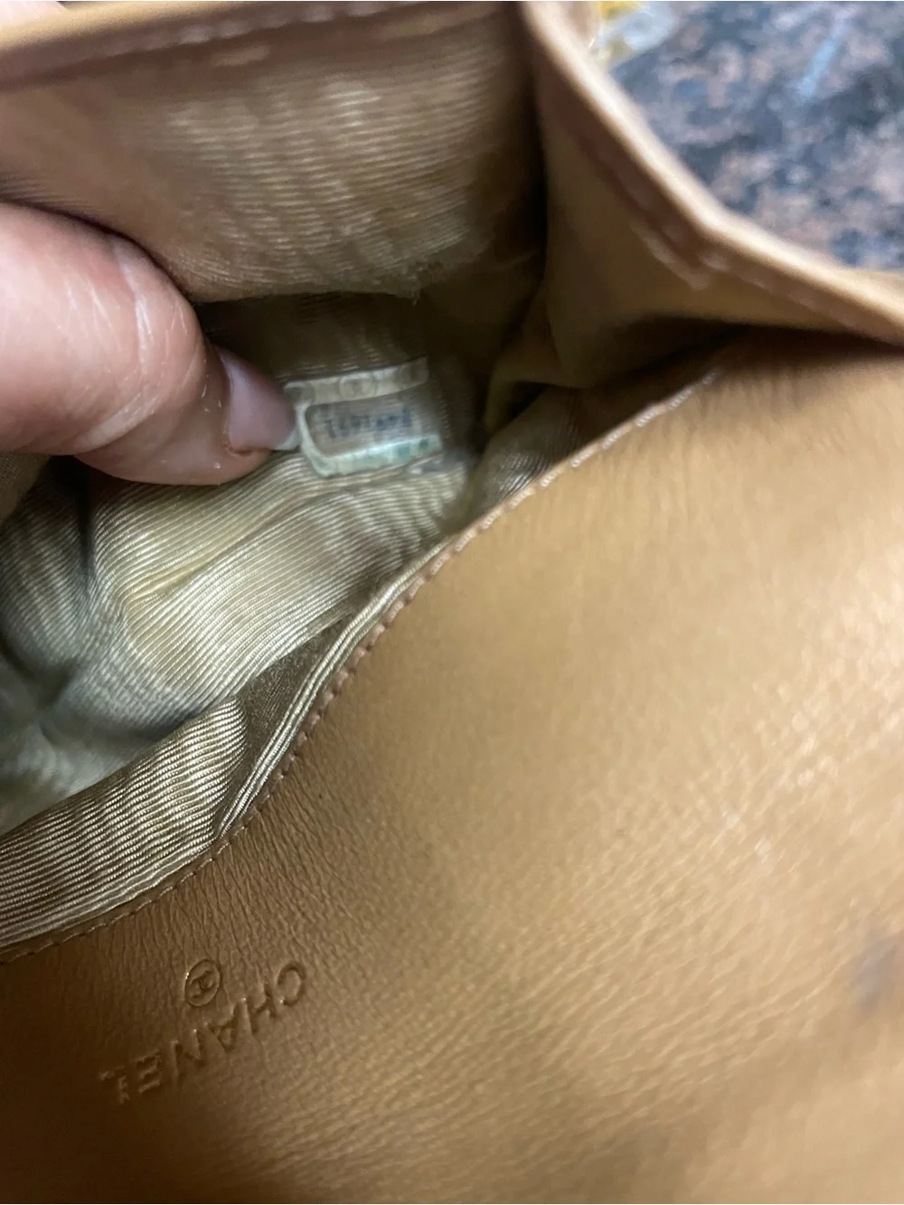 CHANEL Quilted Envelope Wallet - Tan